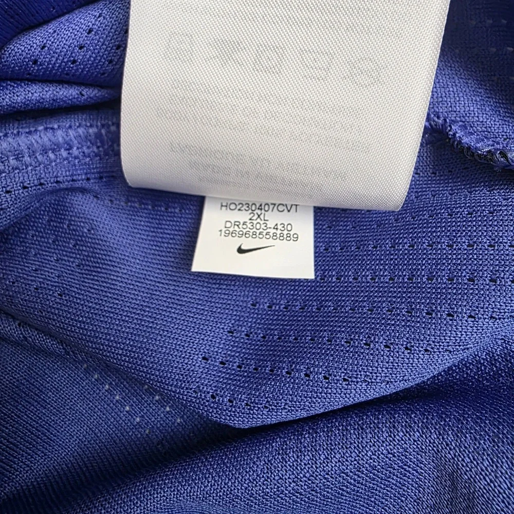 Nike Dri-FIT Tour Jacquard Golf Polo Mens 2XL Blue Performance Short Sleeve